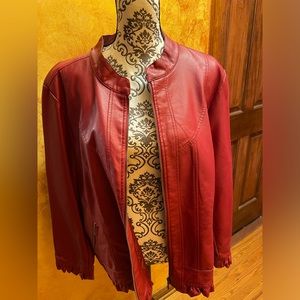 CJ Banks Red Pleather Jacket